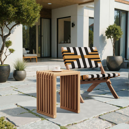 Zuo Modern Riviera Natural Wooden Extendable Outdoor Stool 2PC