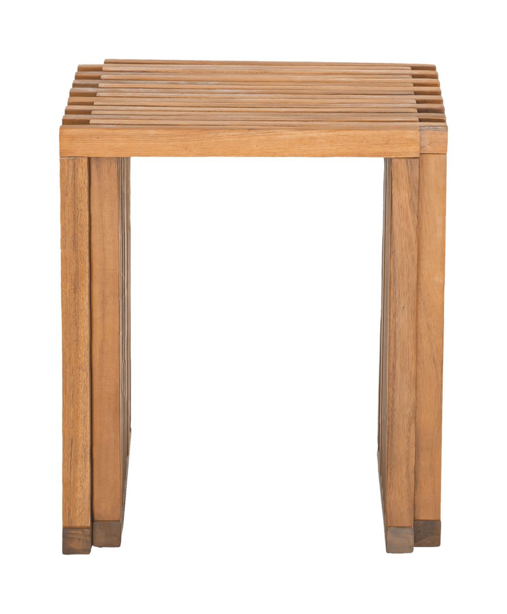 Zuo Modern Riviera Natural Wooden Extendable Outdoor Stool 2PC