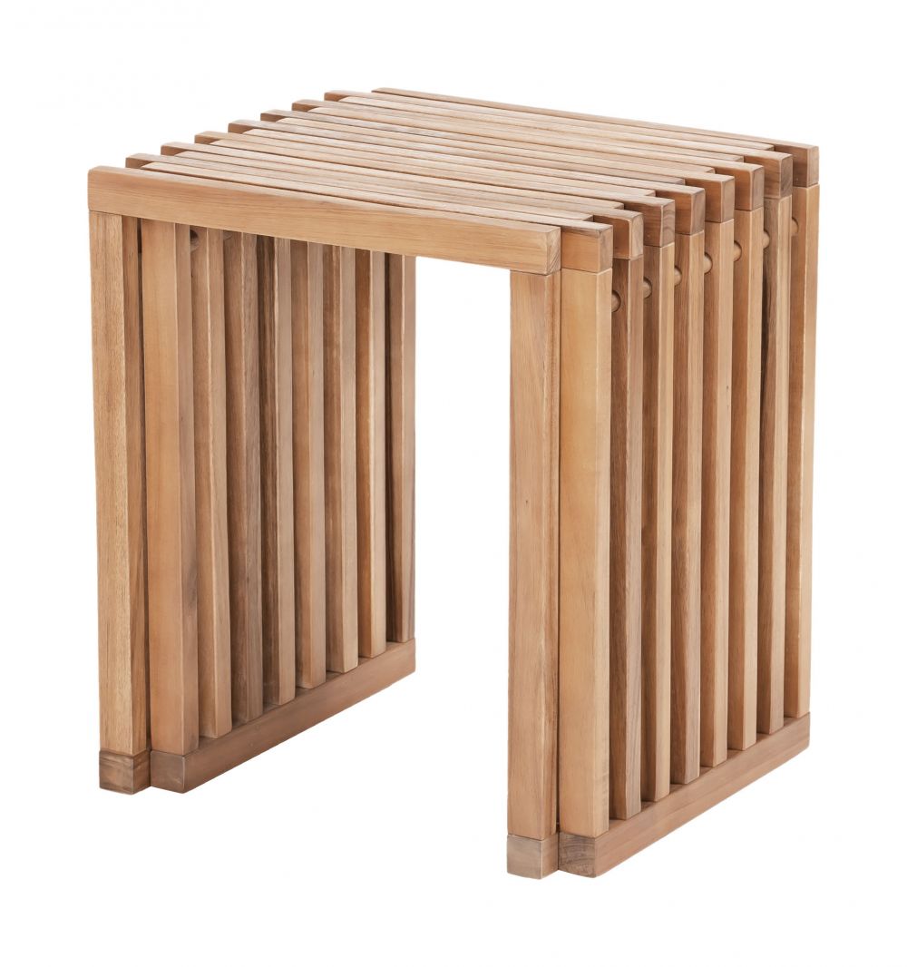 Zuo Modern Riviera Natural Wooden Extendable Outdoor Stool 2PC