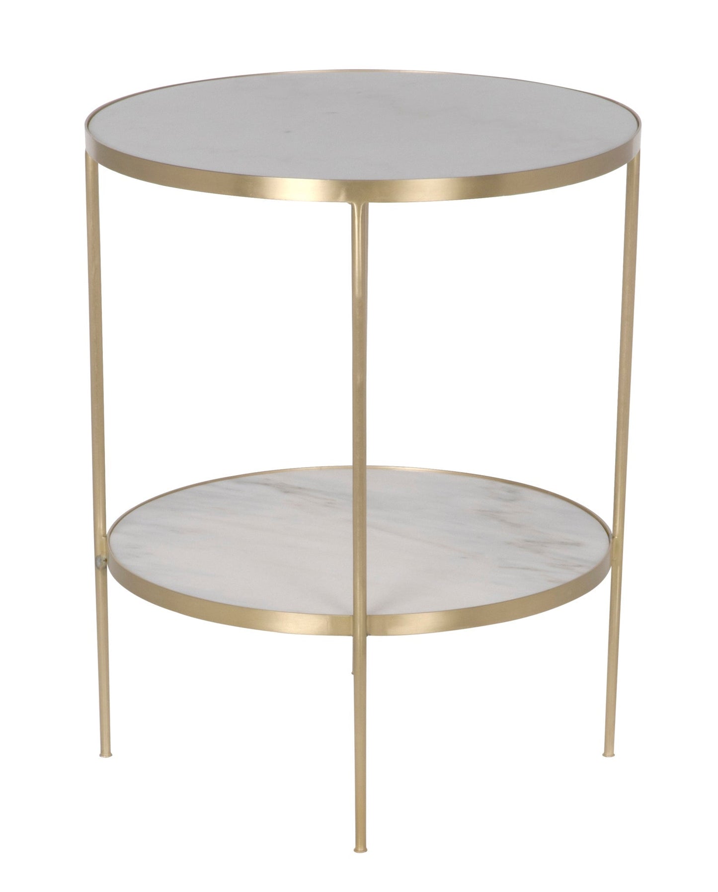 Rivoli Steel and Marble White Round Side Table-Side Tables-Noir-Sideboards and Things