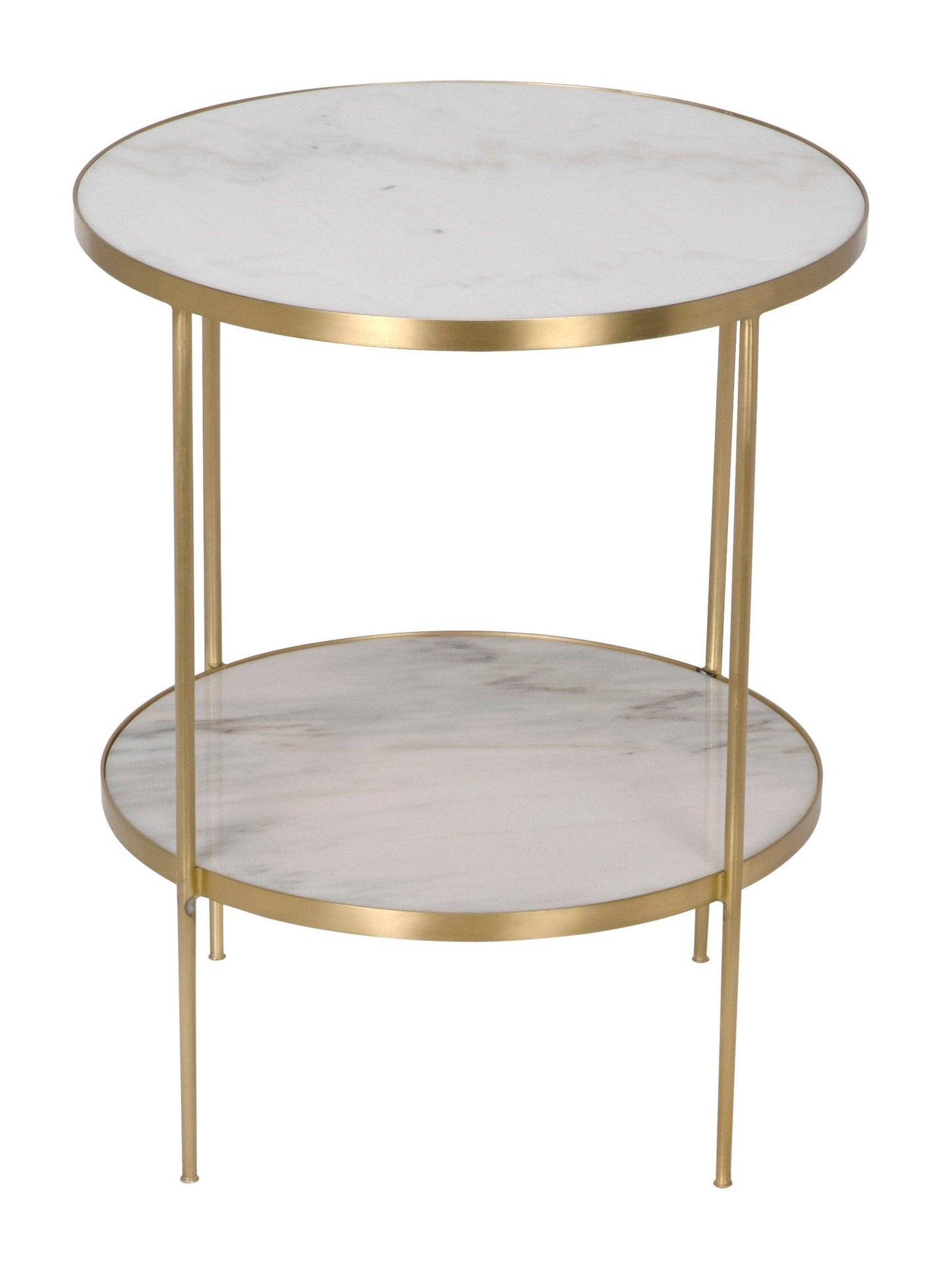 Rivoli Steel and Marble White Round Side Table-Side Tables-Noir-Sideboards and Things