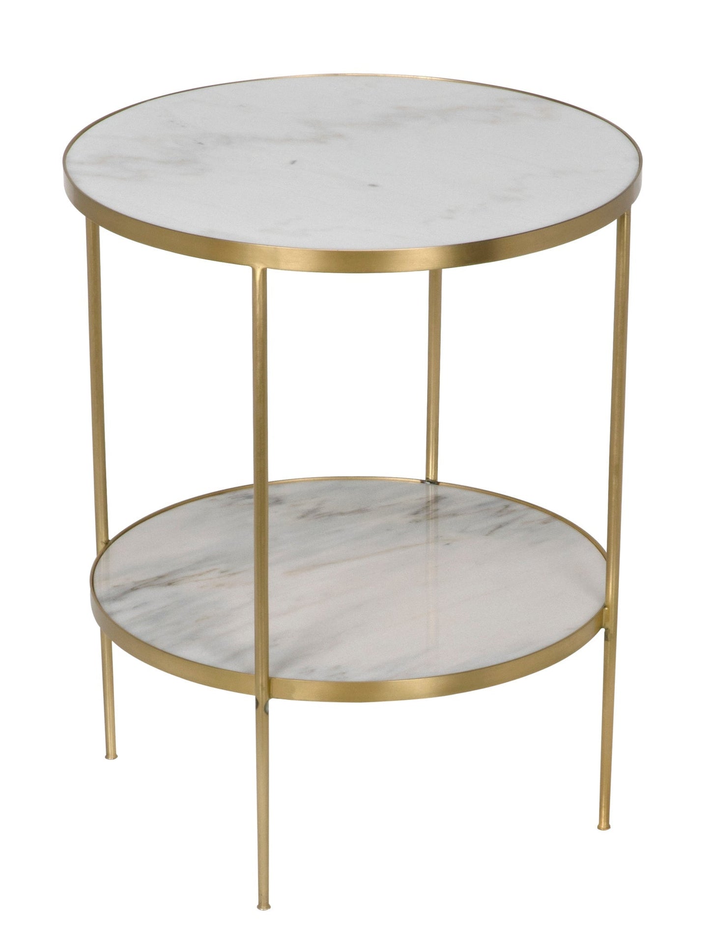 Rivoli Steel and Marble White Round Side Table-Side Tables-Noir-Sideboards and Things