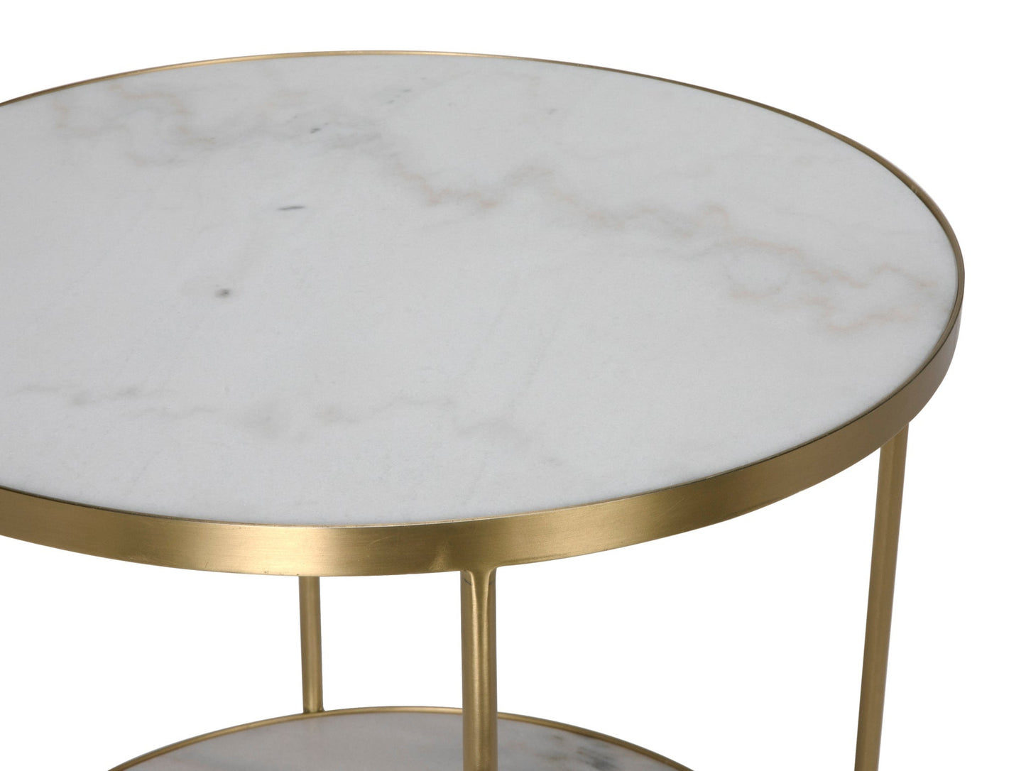 Rivoli Steel and Marble White Round Side Table-Side Tables-Noir-Sideboards and Things