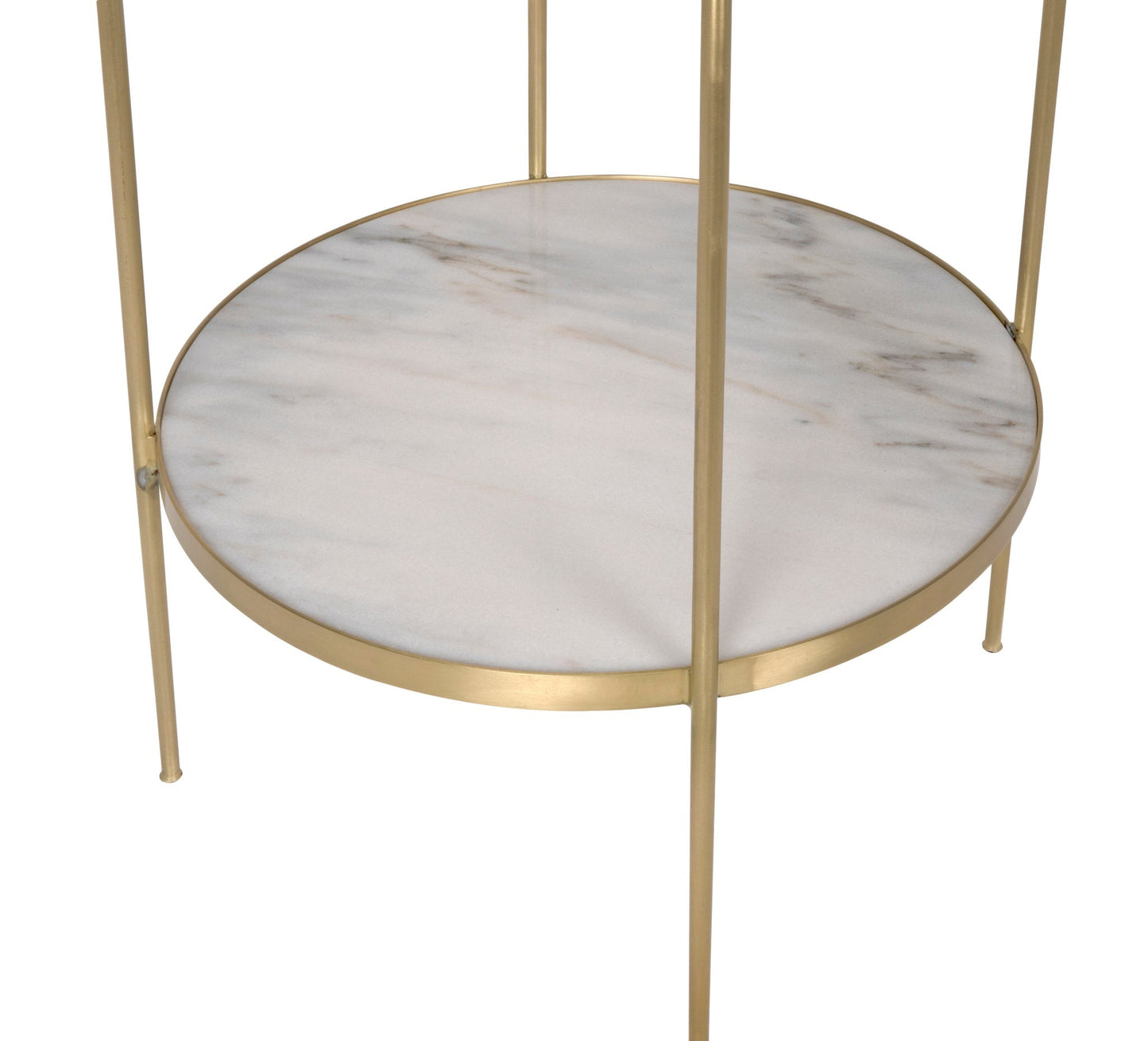 Rivoli Steel and Marble White Round Side Table-Side Tables-Noir-Sideboards and Things