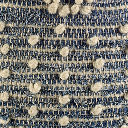 Mercana Rofi Cream Cotton Stitched Square Pouf