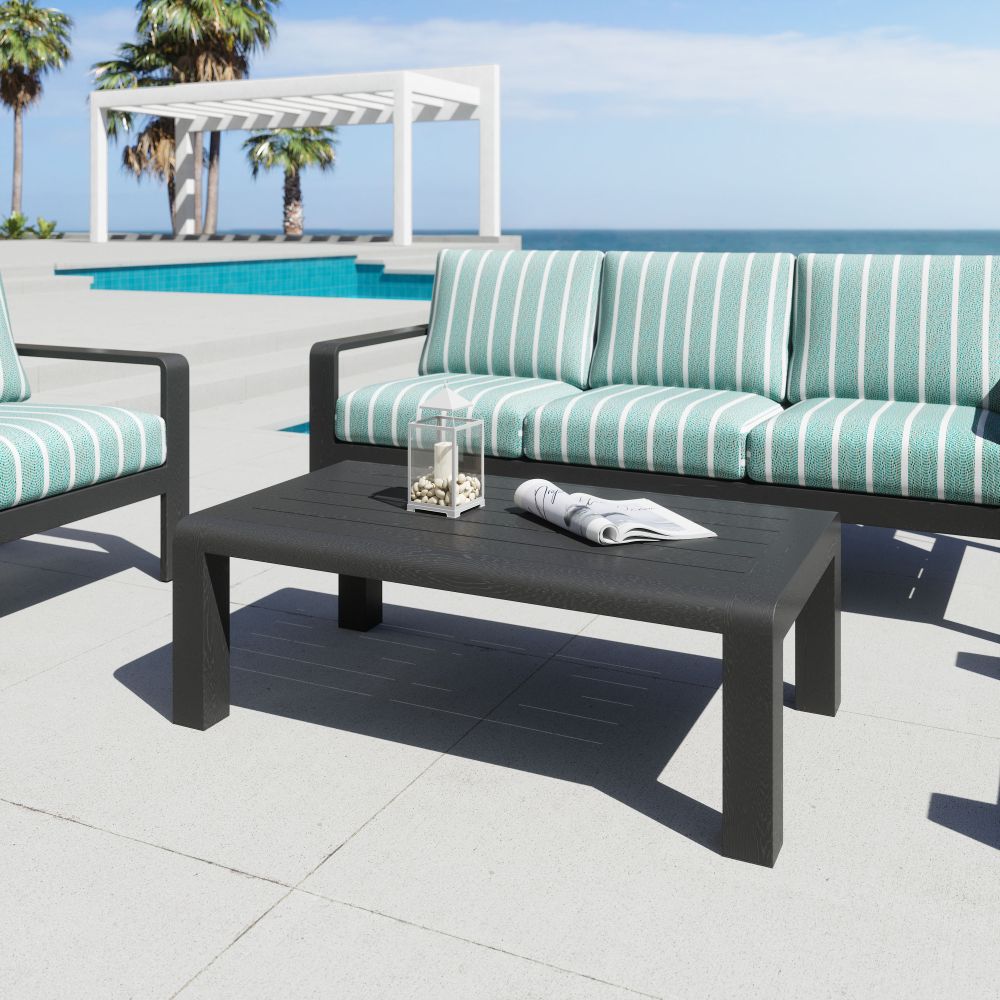 Zuo Modern Rolig Aluminum Black Outdoor Coffee Table