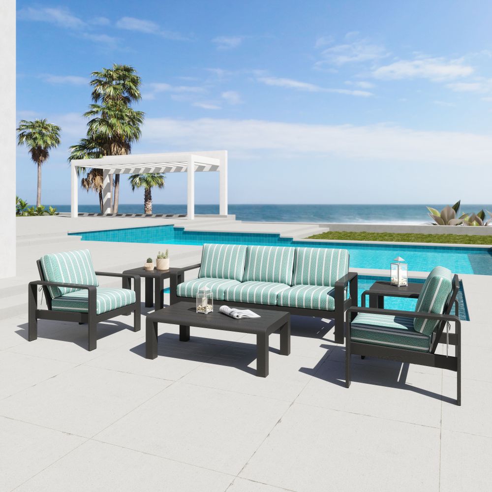 Rolig Aluminum Black Outdoor Side Table