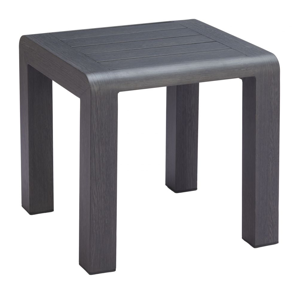 Rolig Aluminum Black Outdoor Side Table