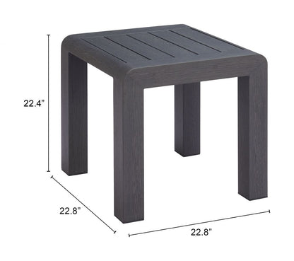 Zuo Modern Rolig Aluminum Black Outdoor Side Table