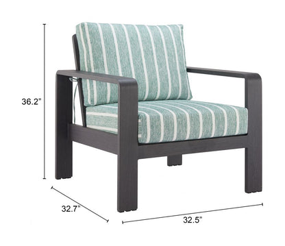 Zuo Modern Rolig Green Olefin Fabric Outdoor Armchair
