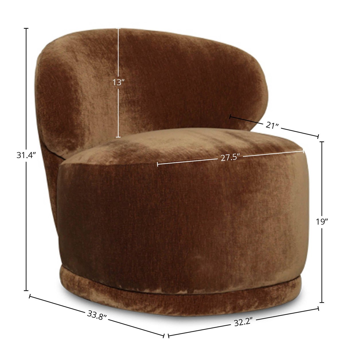 LH Home Rollo Fabric Club Chair