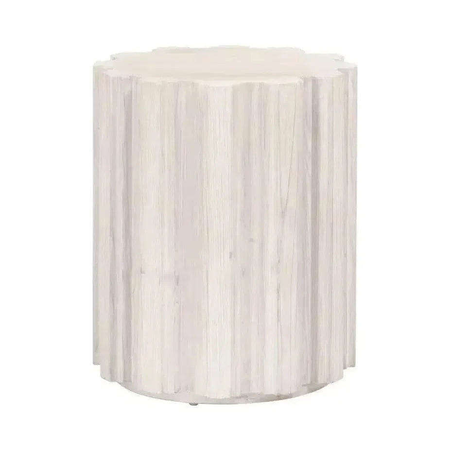 Essentials For Living Roma Reclaimed Drum End Table Solid Wood