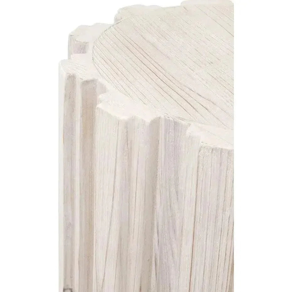 Essentials For Living Roma Reclaimed Drum End Table Solid Wood