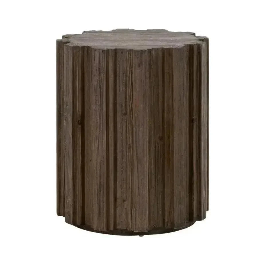Essentials For Living Roma Reclaimed Drum End Table Solid Wood