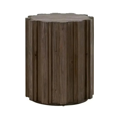 Essentials For Living Roma Reclaimed Drum End Table Solid Wood