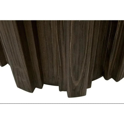 Essentials For Living Roma Reclaimed Drum End Table Solid Wood