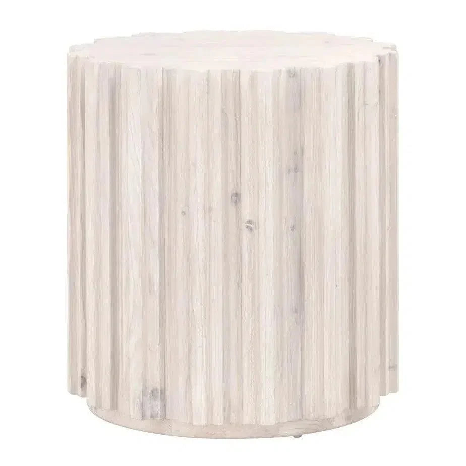 Essentials For Living Roma Reclaimed Drum End Table Solid Wood