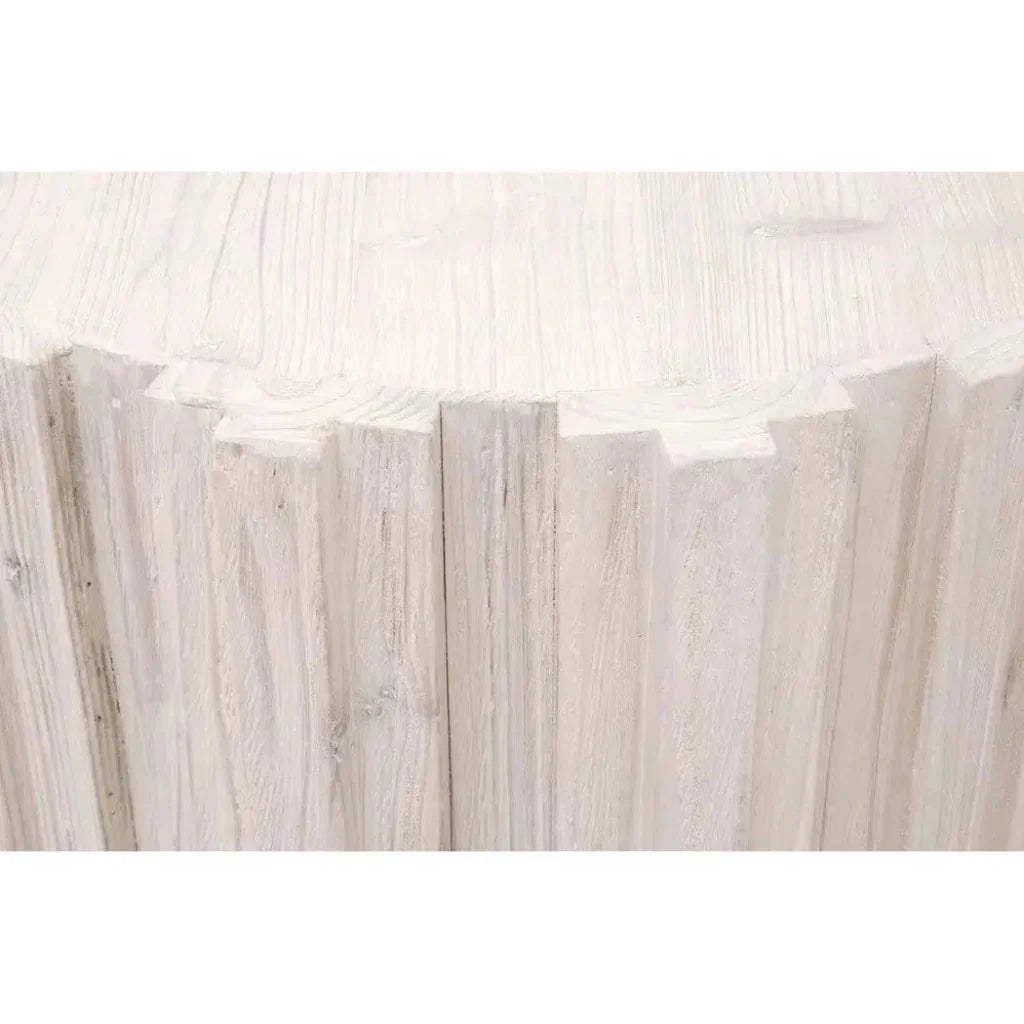 Essentials For Living Roma Reclaimed Drum End Table Solid Wood