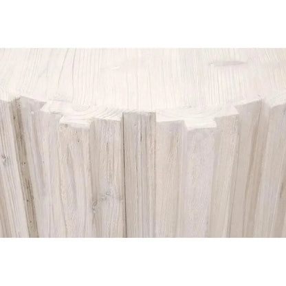 Essentials For Living Roma Reclaimed Drum End Table Solid Wood