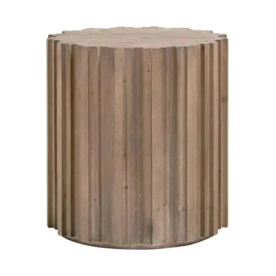 Essentials For Living Roma Reclaimed Drum End Table Solid Wood