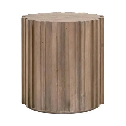 Essentials For Living Roma Reclaimed Drum End Table Solid Wood
