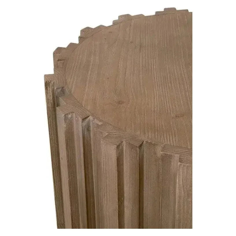 Essentials For Living Roma Reclaimed Drum End Table Solid Wood