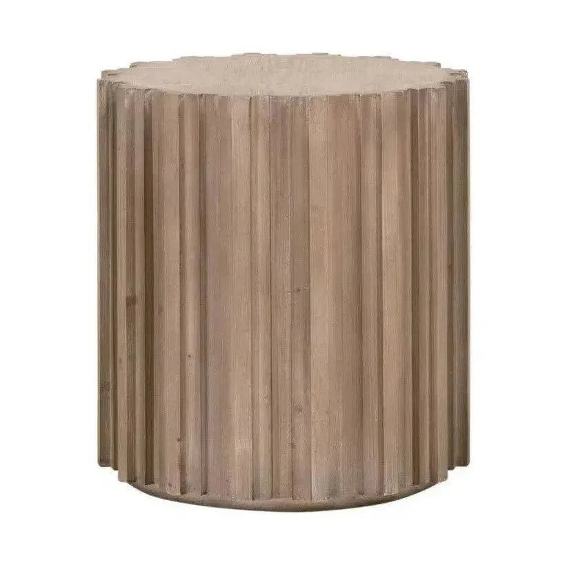 Essentials For Living Roma Reclaimed Drum End Table Solid Wood