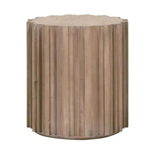 Essentials For Living Roma Reclaimed Drum End Table Solid Wood