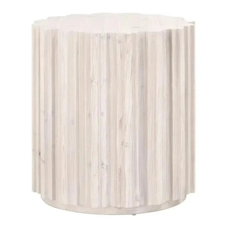 Essentials For Living Roma Reclaimed Drum End Table Solid Wood