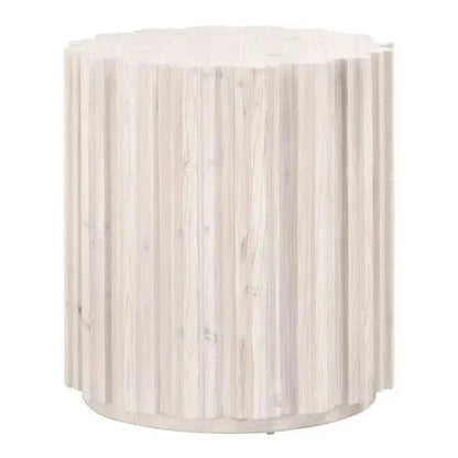 Essentials For Living Roma Reclaimed Drum End Table Solid Wood
