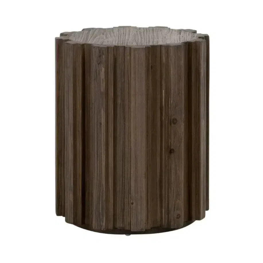 Essentials For Living Roma Reclaimed Drum End Table Solid Wood