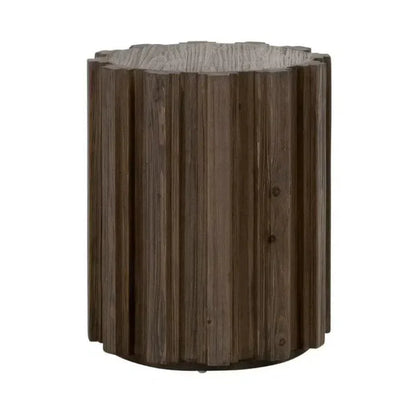 Essentials For Living Roma Reclaimed Drum End Table Solid Wood