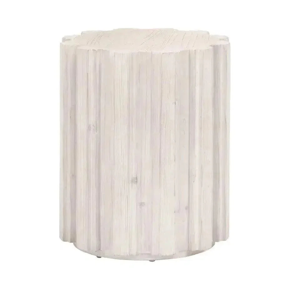 Essentials For Living Roma Reclaimed Drum End Table Solid Wood