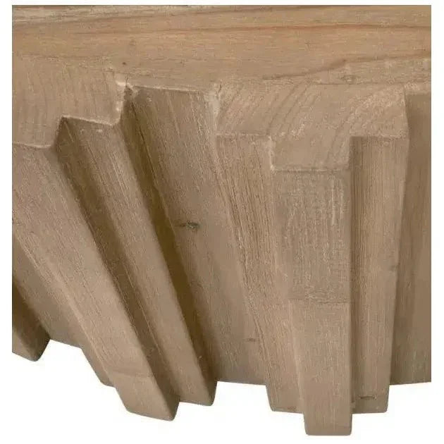 Essentials For Living Roma Round Drum Coffee Table Reclaimed Solid Wood