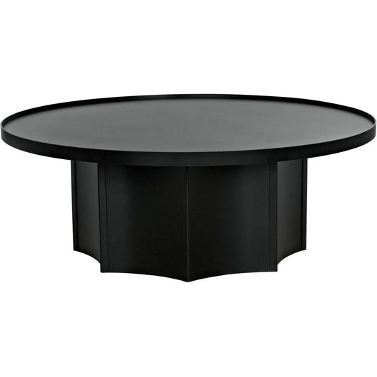 Noir Rome Black Steel Round Coffee Table