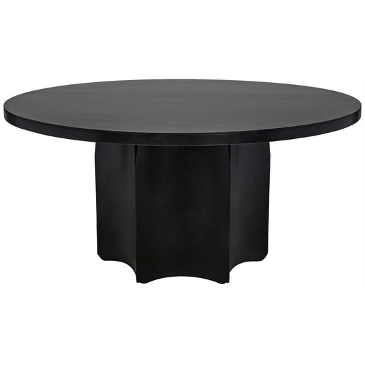 Rome Black Steel Round Dining Table-Dining Tables-Noir-Sideboards and Things