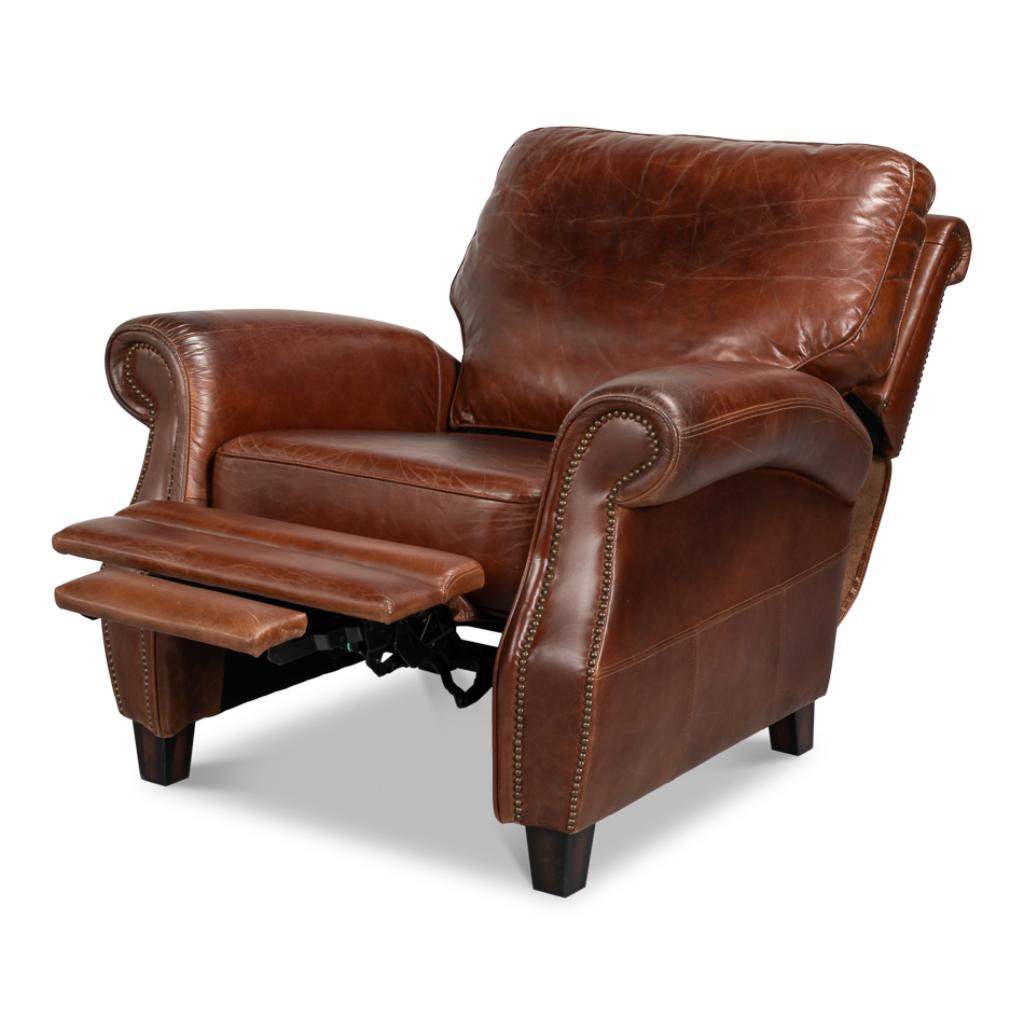 Roosevelt Brown Leather Recliner