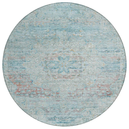 LOOMLAN Rugs Rosantha Blue Washable Indoor-Outdoor Rug