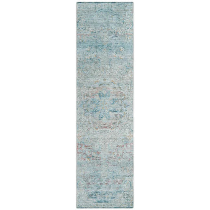 LOOMLAN Rugs Rosantha Blue Washable Indoor-Outdoor Rug