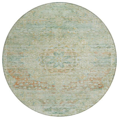 LOOMLAN Rugs Rosantha Green Washable Indoor-Outdoor Rug