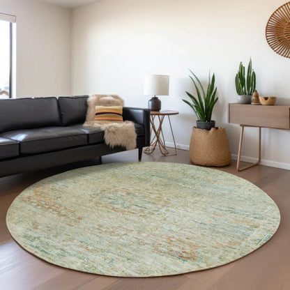 LOOMLAN Rugs Rosantha Green Washable Indoor-Outdoor Rug