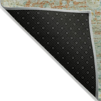 LOOMLAN Rugs Rosantha Green Washable Indoor-Outdoor Rug