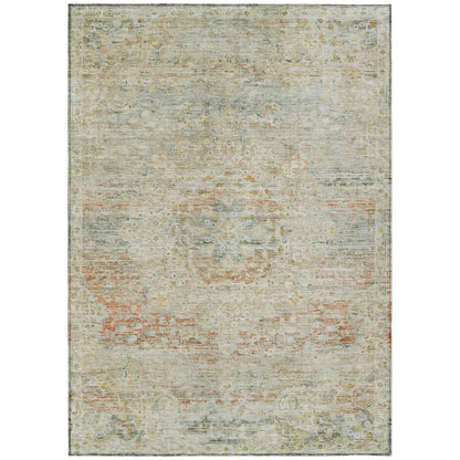 LOOMLAN Rugs Rosantha Tan Washable Indoor-Outdoor Rug