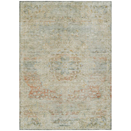 LOOMLAN Rugs Rosantha Tan Washable Indoor-Outdoor Rug