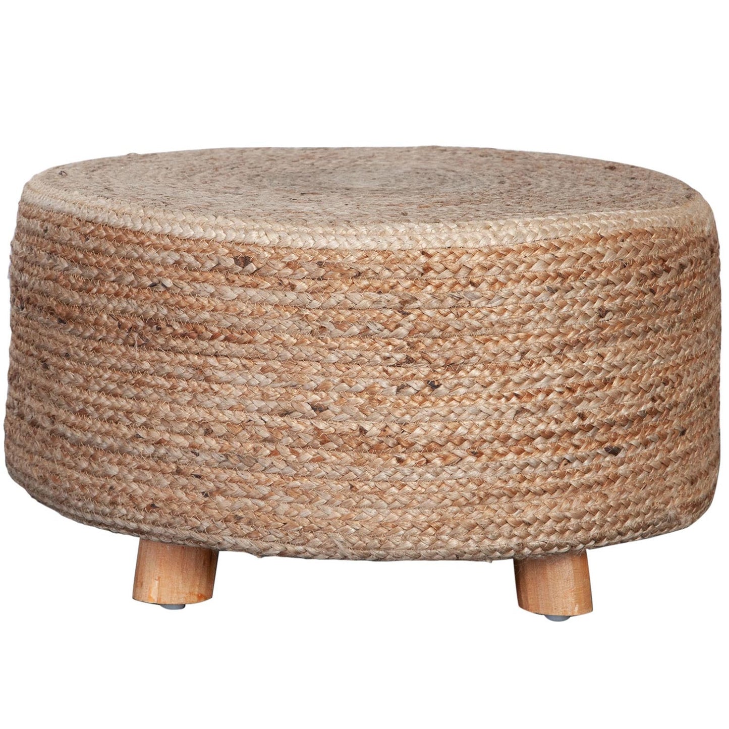 Round Accent Stool in Natural Jute Fiber-Poufs and Stools-Diamond Sofa-Sideboards and Things 