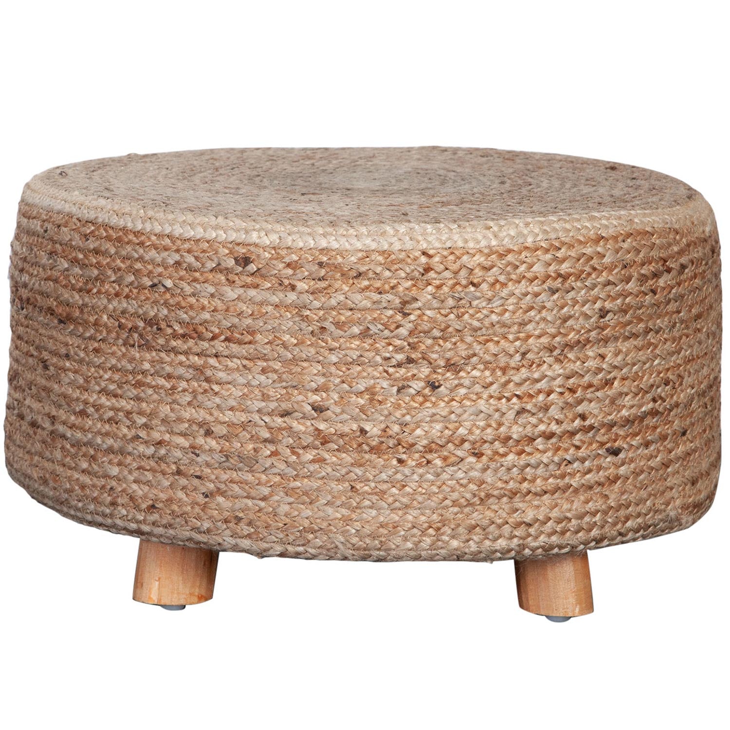 Round Accent Stool in Natural Jute Fiber-Poufs and Stools-Diamond Sofa-Sideboards and Things 