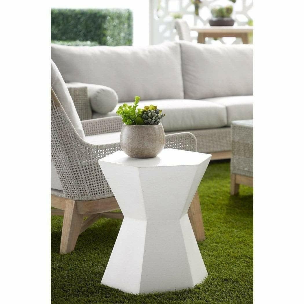 Round Bento Accent Table Ivory Concrete Outdoor Accessories Sideboards and Things By Essentials For Living