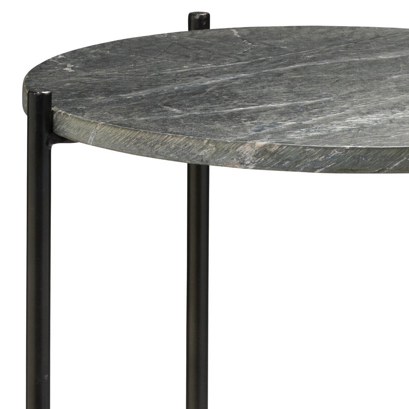 Round Black Marble Top Mid Century Modern Side Table Side Tables Sideboards and Things By Jamie Young