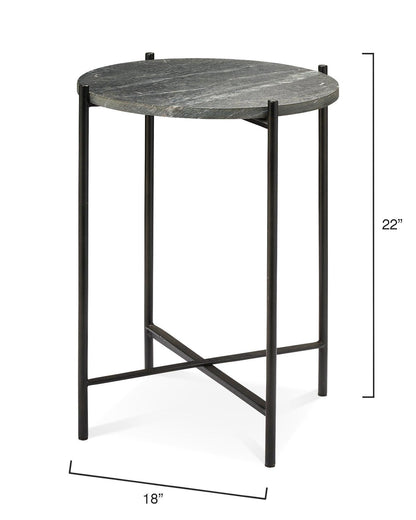 Round Black Marble Top Mid Century Modern Side Table Side Tables Sideboards and Things By Jamie Young