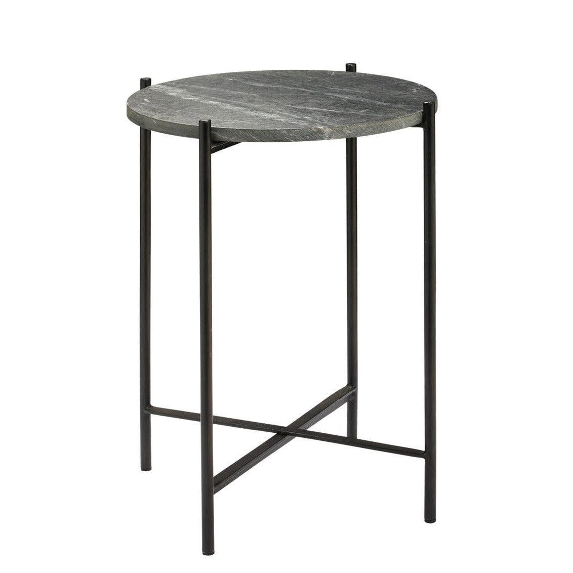 Round Black Marble Top Mid Century Modern Side Table Side Tables Sideboards and Things By Jamie Young